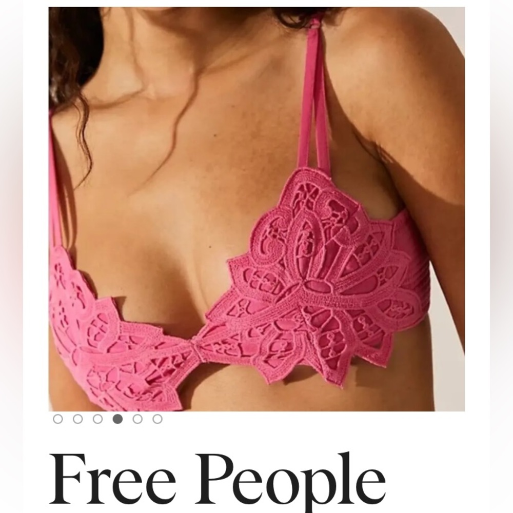Intimately Free People Bali Soleil Bralette Cropped Top Floral Smocked L - Picture 2 of 7